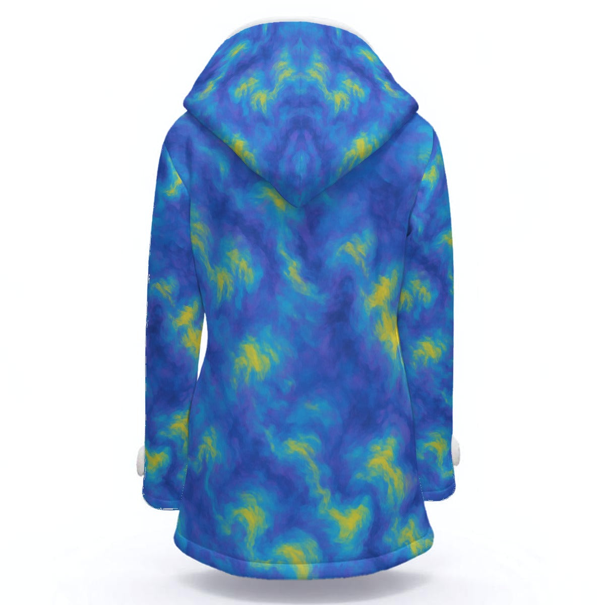 Women's Hooded Double-Breasted Winter Coat With Fleece