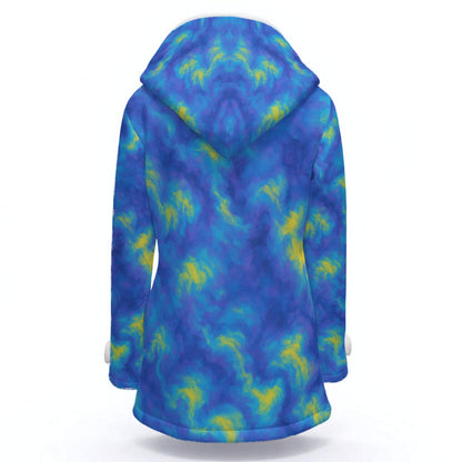 Women's Hooded Double-Breasted Winter Coat With Fleece