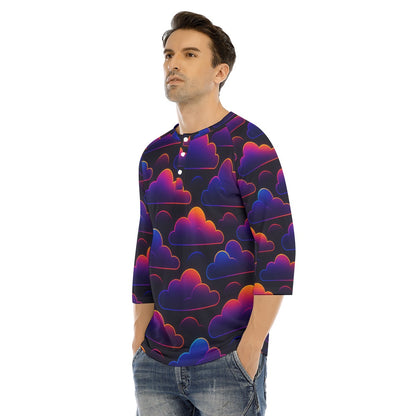 Men's Bracelet Sleeve T-shirt With Button Closure - view 3