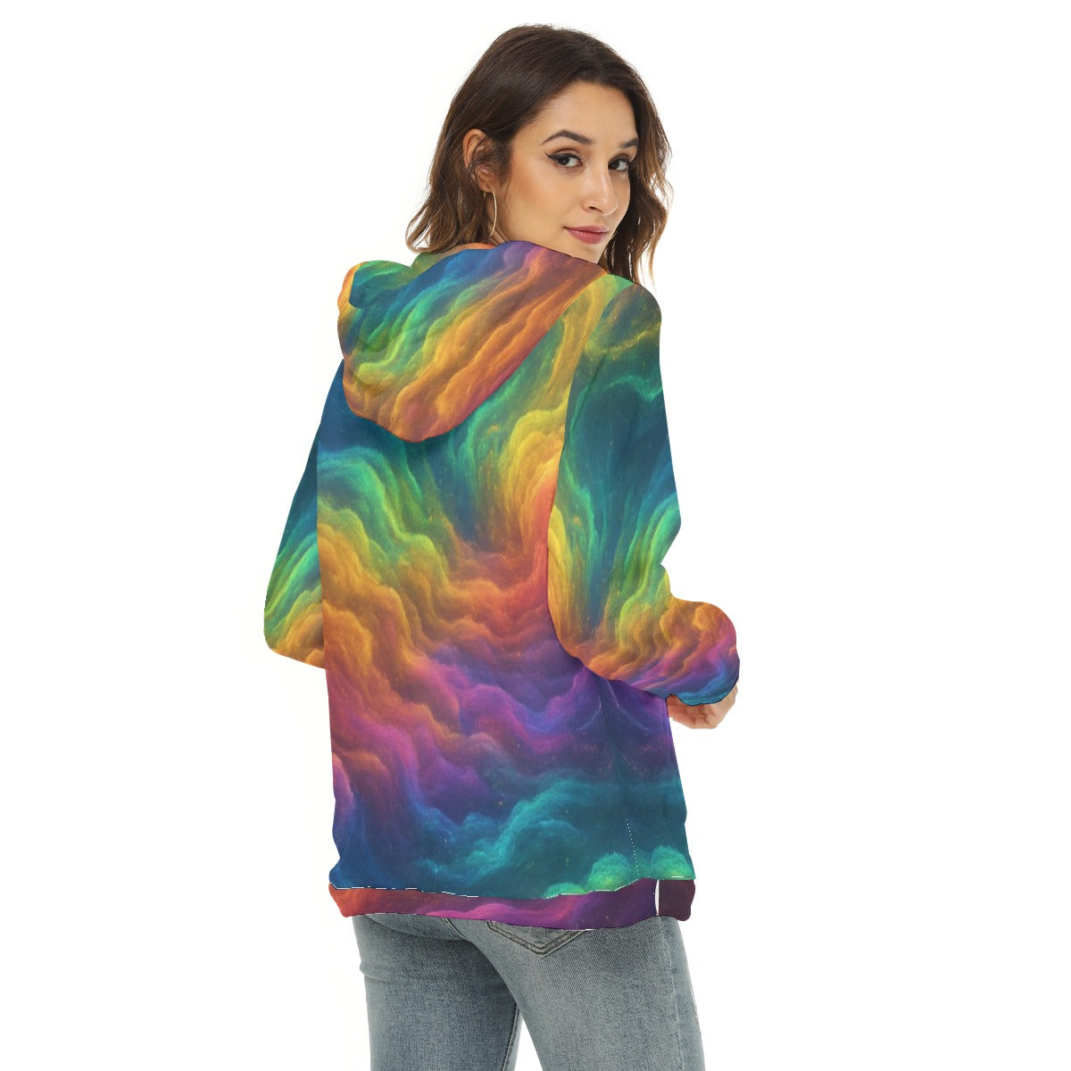 Women's Borg Fleece Hoodie With Half Zip