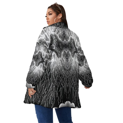 Unisex Borg Fleece Stand-up Collar Coat With Zipper Closure(Plus Size)