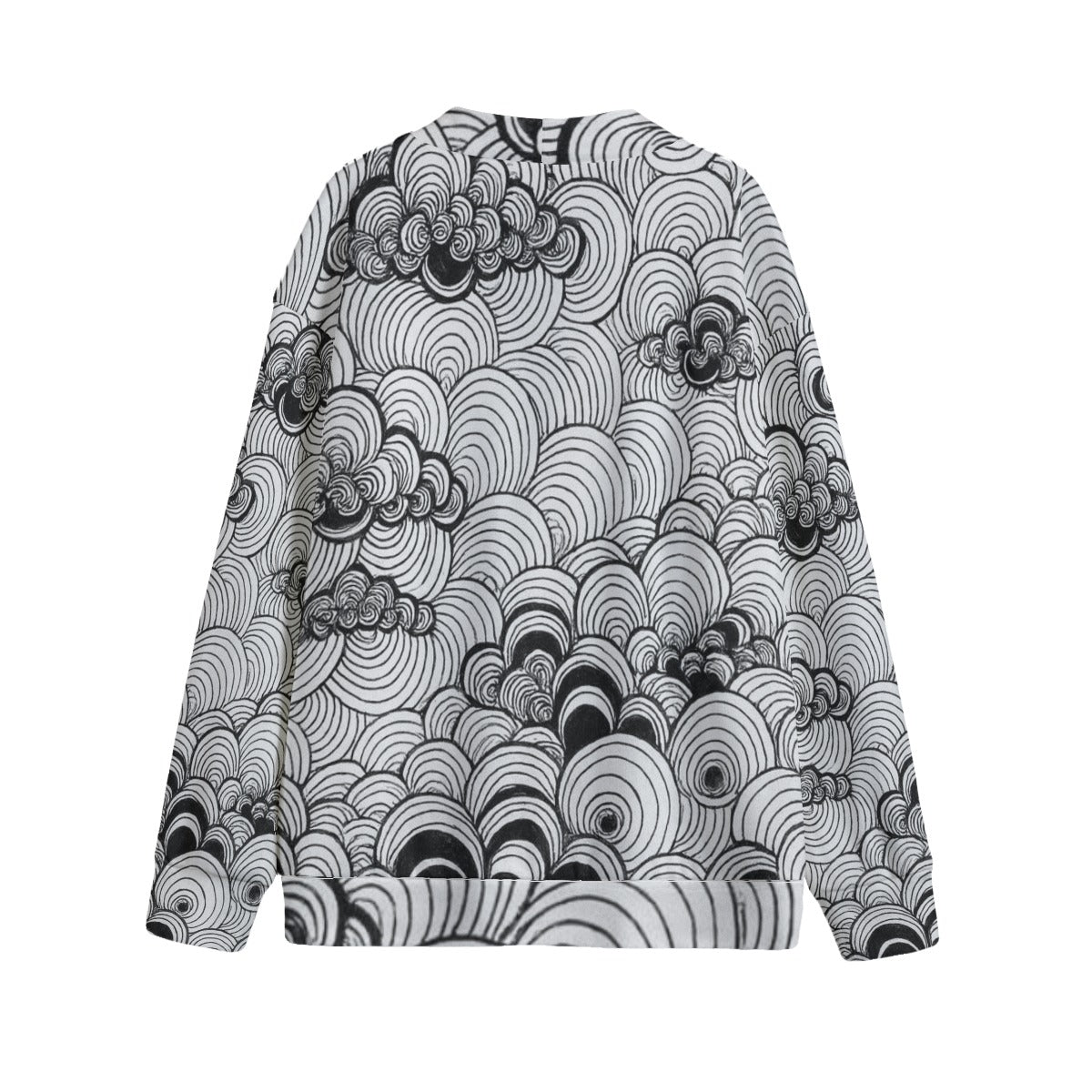 Unisex V-neck Knitted Fleece Cardigan With Button Closure