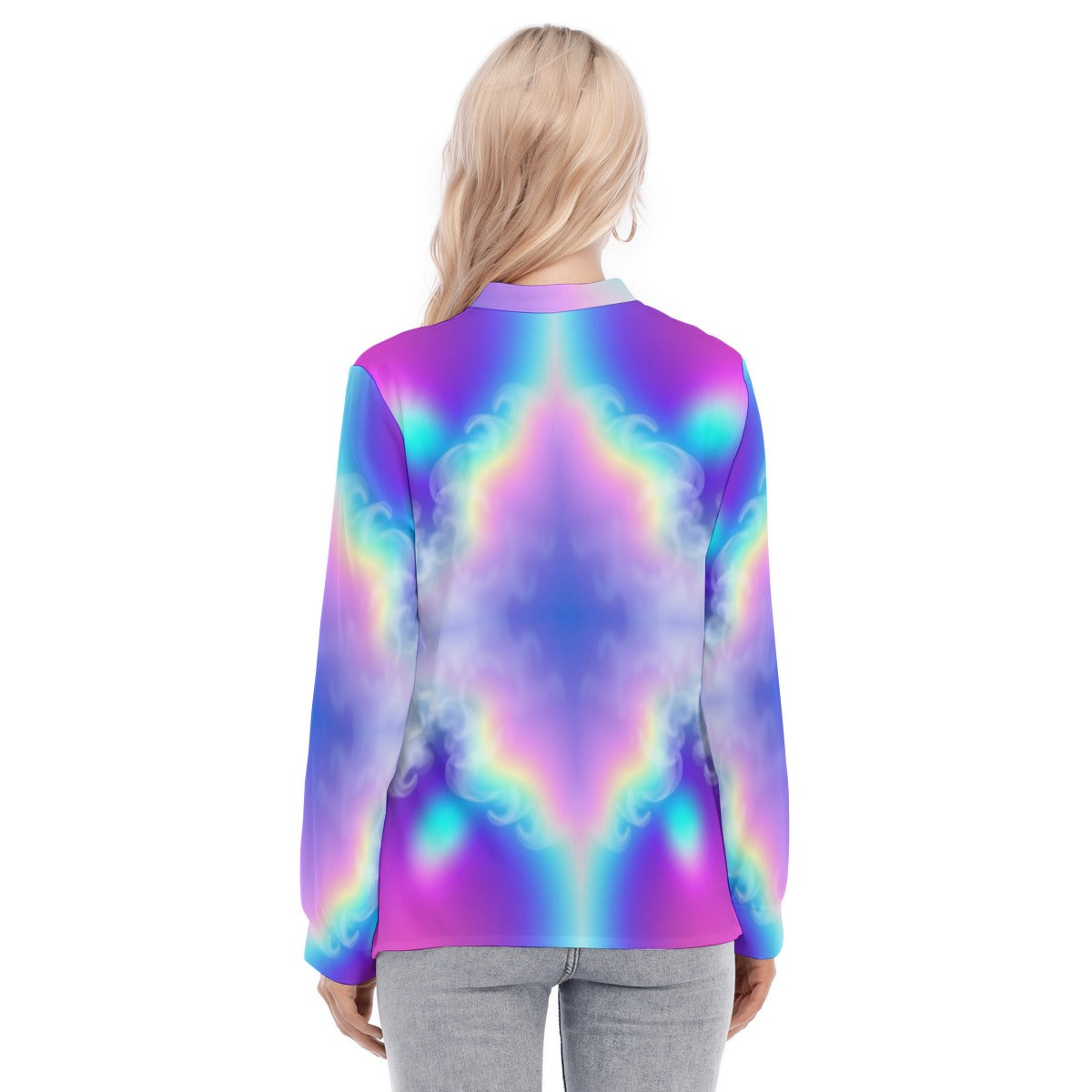 Women's Long Sleeve Blouse With Button Closure