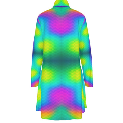 Women's High Neck Dress With Long Sleeve