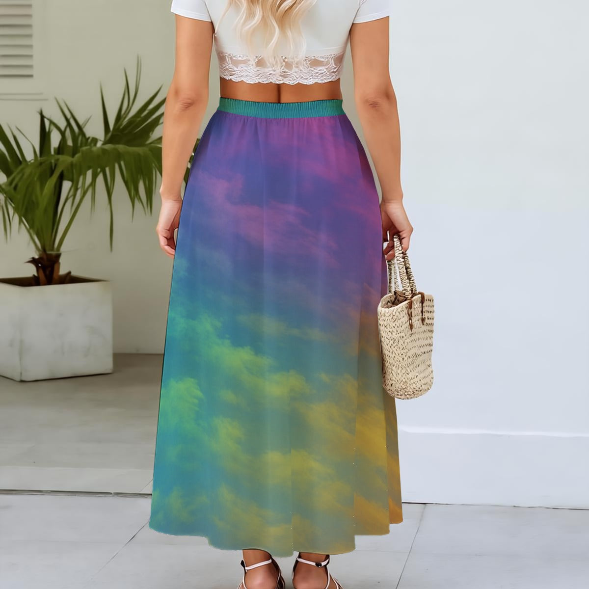 Women's Maxi Chiffon Skirts With Lining