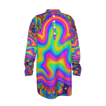 Men's Stand-up Collar Long Shirt