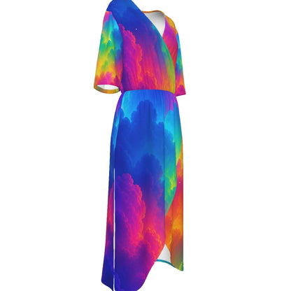 Women's Short Sleeve V-neck Dress