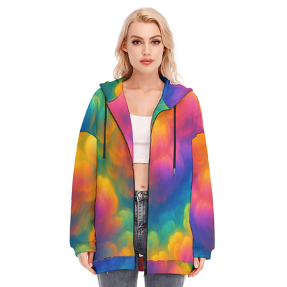 Women's Long Hoodie With Zipper Closure