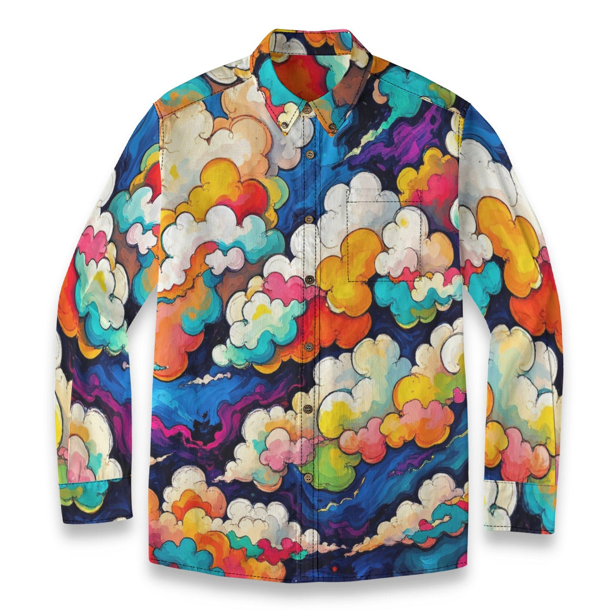 Men's Casual Lapel Long Sleeve Shirt|125GSM Cotton