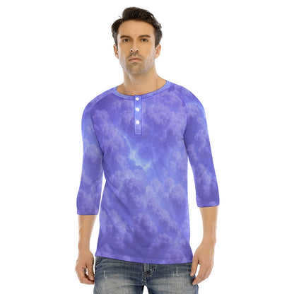 Men's Bracelet Sleeve T-shirt With Button Closure - view 1