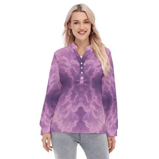 Women's Long Sleeve Blouse With Button Closure