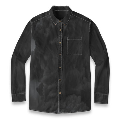 Men's Casual Lapel Long Sleeve Shirt|125GSM Cotton