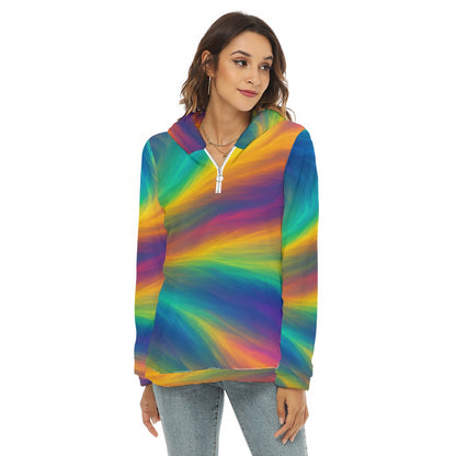 Women's Borg Fleece Hoodie With Half Zip