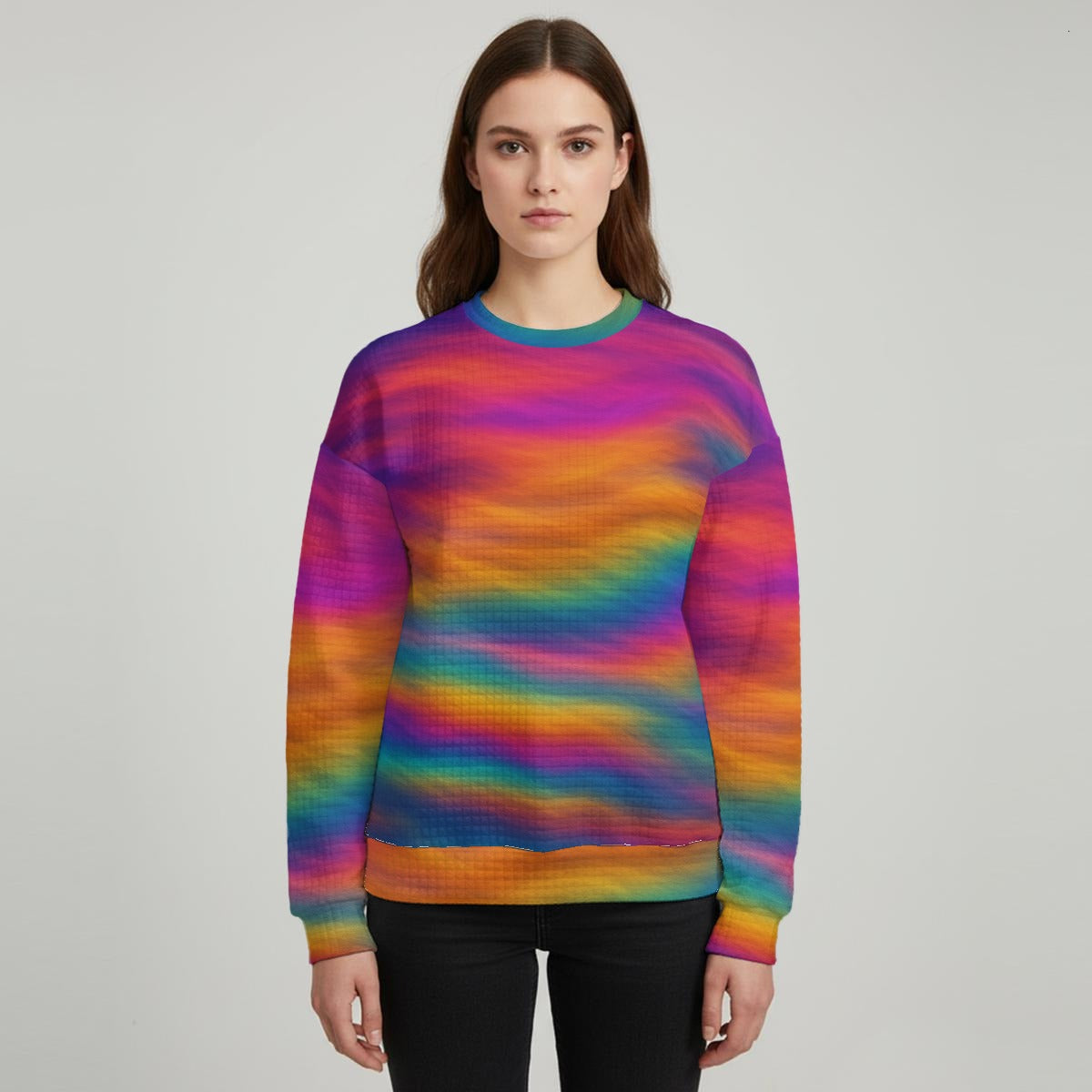 Women's Thick Waffle Knit Sweatshirt