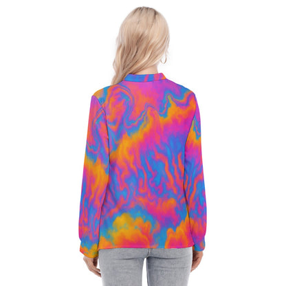 Women's Long Sleeve Blouse With Button Closure