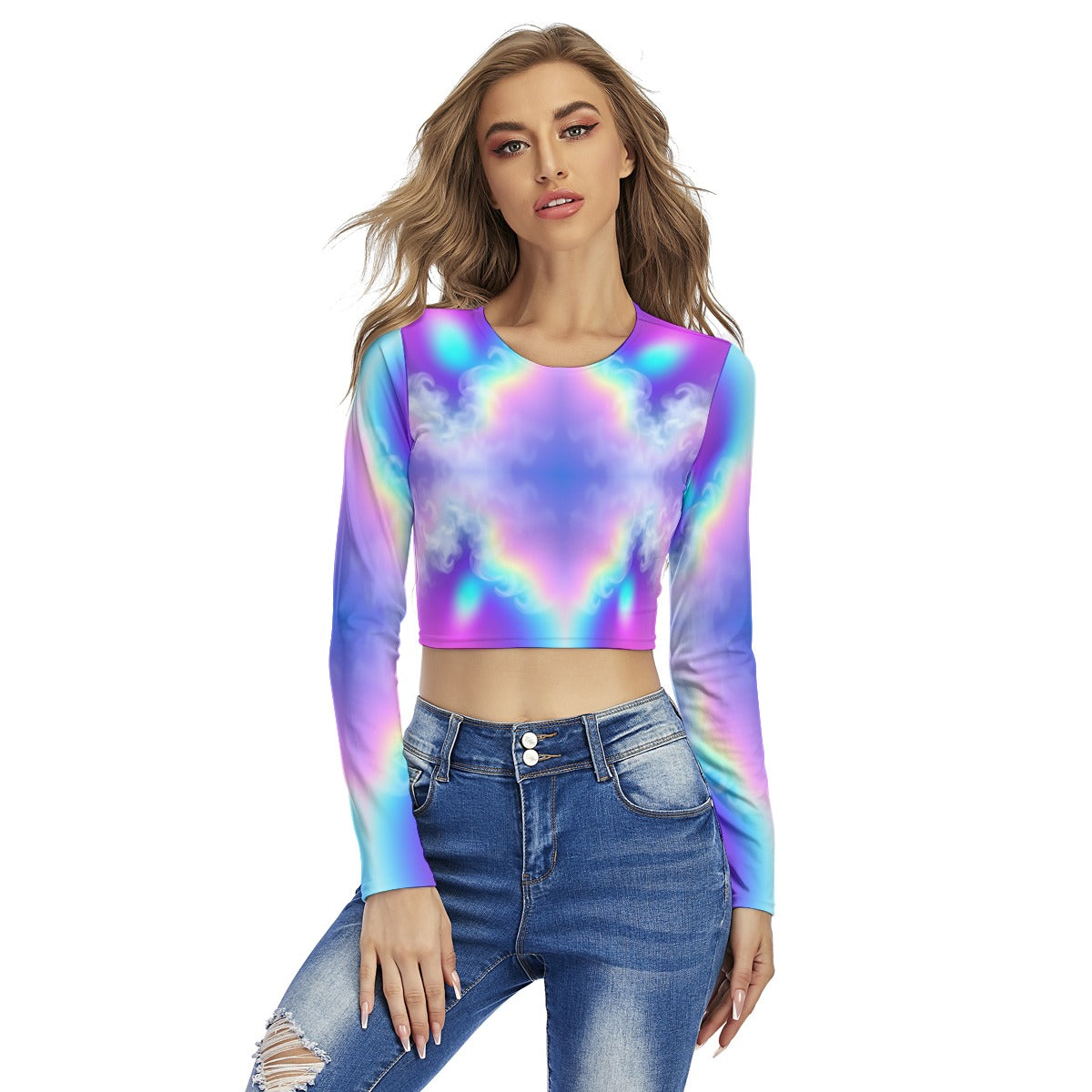 Women's Round Neck Crop Top T-Shirt
