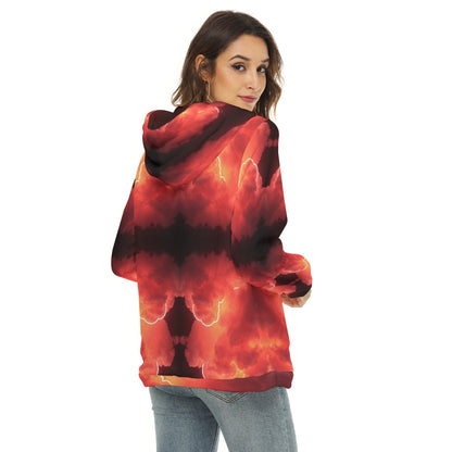 Women's Borg Fleece Hoodie With Half Zip