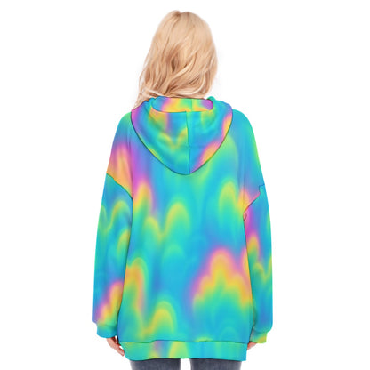 Women's Long Hoodie With Zipper Closure