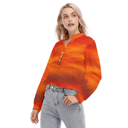 Women's Long Sleeve Blouse With Button Closure