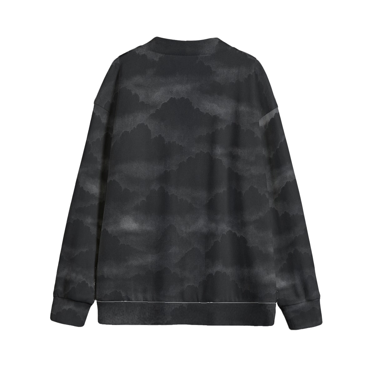 Unisex V-neck Knitted Fleece Cardigan With Button Closure