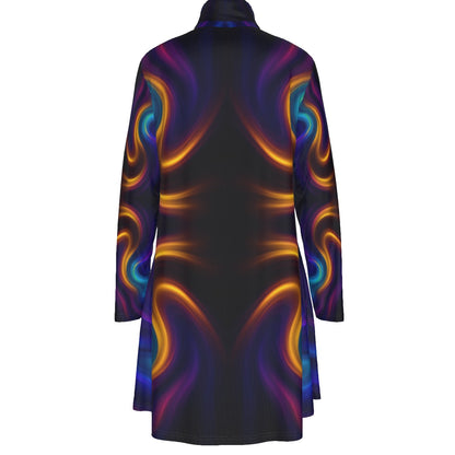 Women's High Neck Dress With Long Sleeve