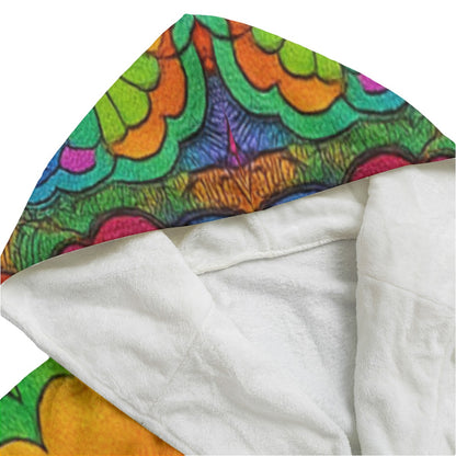 Unisex Flannel Hooded bathrobe