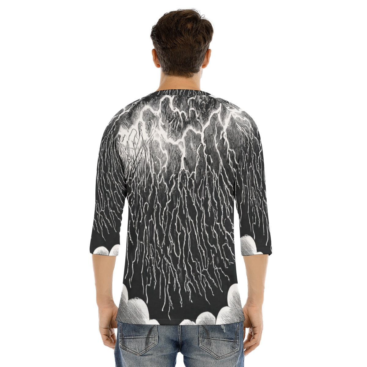 Men's Bracelet Sleeve T-shirt With Button Closure - view 4