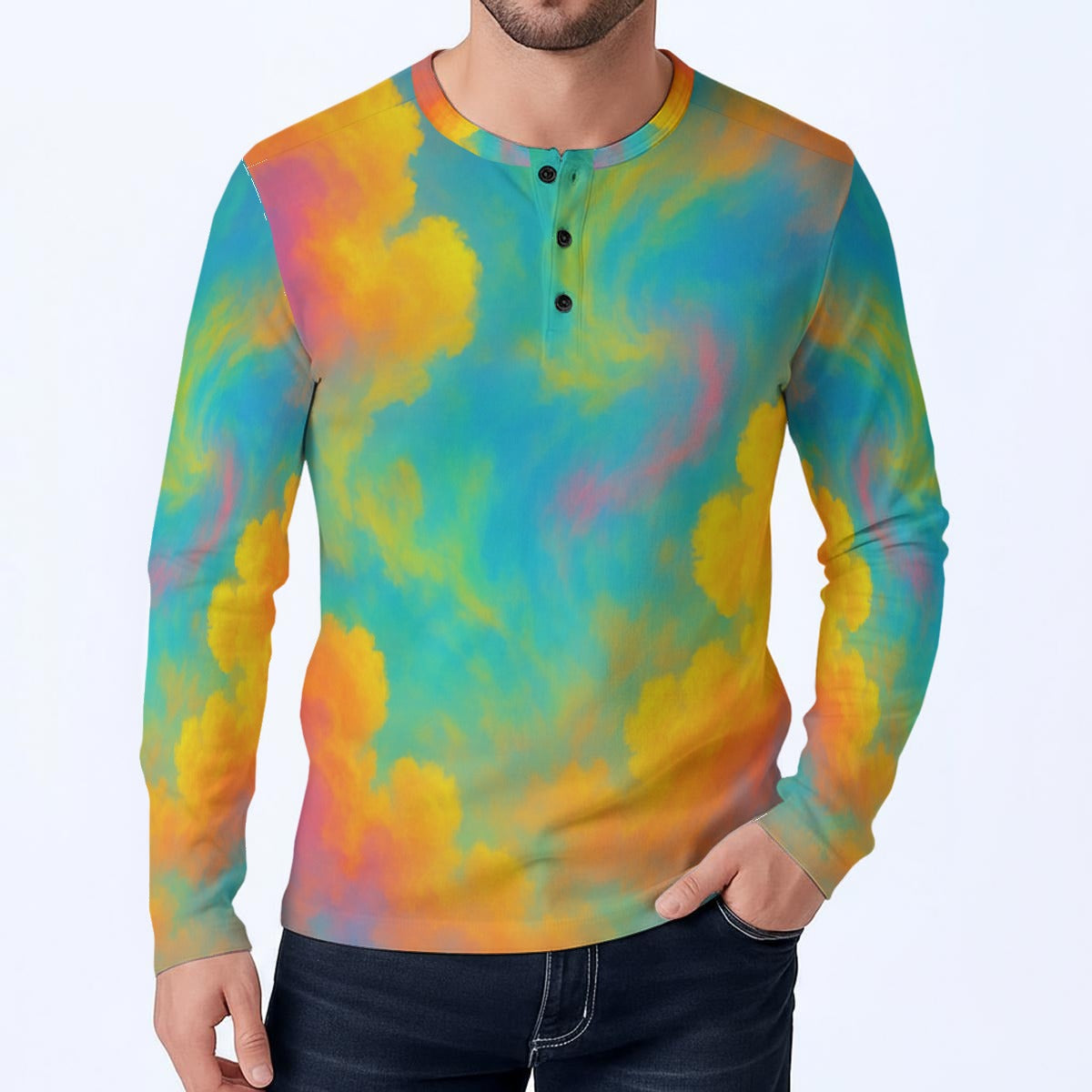 Men's Classic Long-Sleeve Henley Shirt
