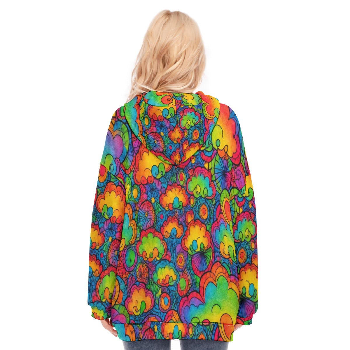 Women's Long Hoodie With Zipper Closure