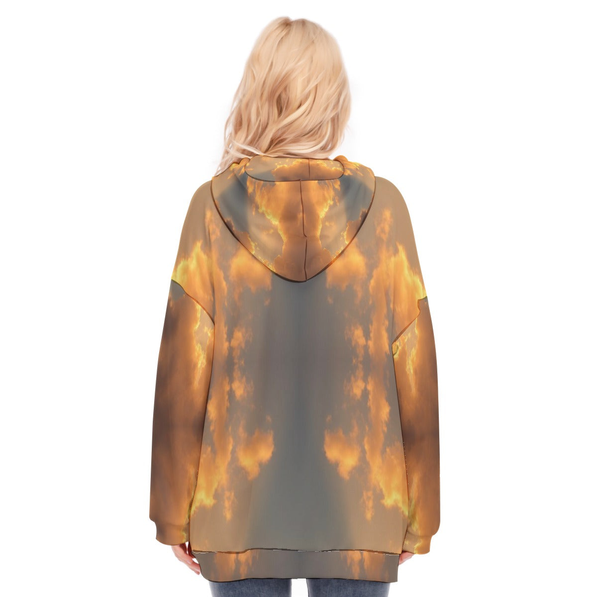 Women's Long Hoodie With Zipper Closure