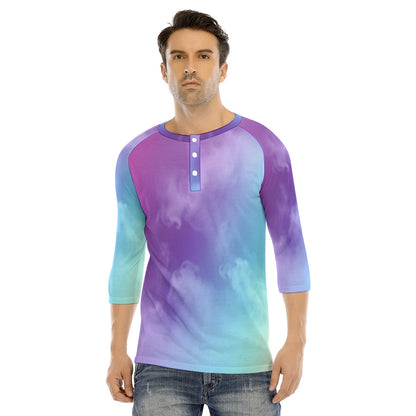 Men's Bracelet Sleeve T-shirt With Button Closure - view 1