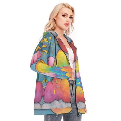 Women's Long Hoodie With Zipper Closure