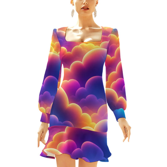 Women's Ruffle Hem Skinny Dress