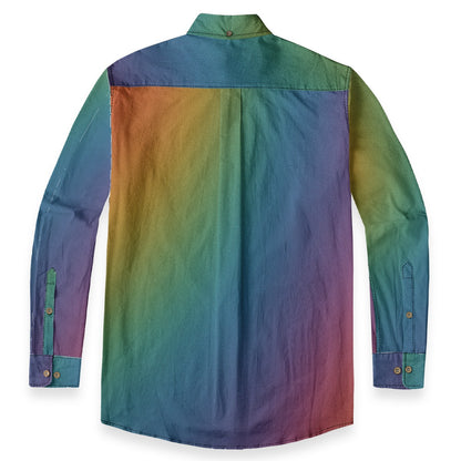 Men's Casual Lapel Long Sleeve Shirt|125GSM Cotton