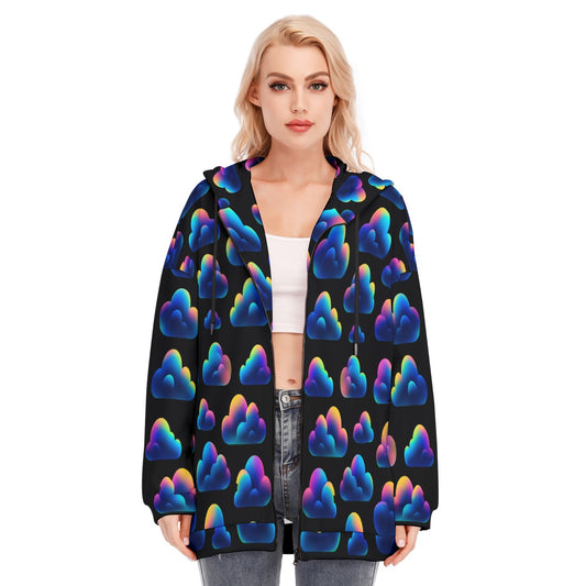 Women's Long Hoodie With Zipper Closure