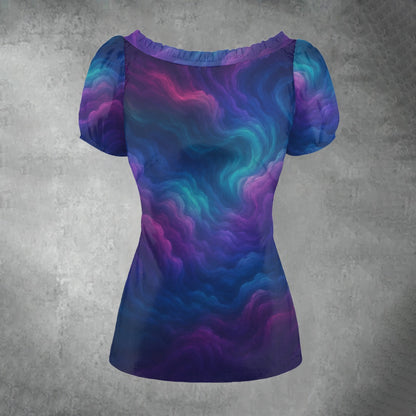 Women's Puff Sleeve Pleated Shirt