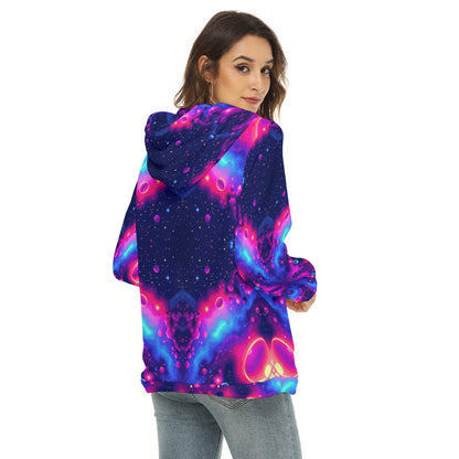 Women's Borg Fleece Hoodie With Half Zip