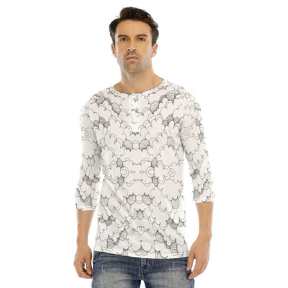 Men's Bracelet Sleeve T-shirt With Button Closure - view 1