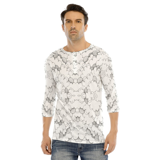 Men's Bracelet Sleeve T-shirt With Button Closure - view 1