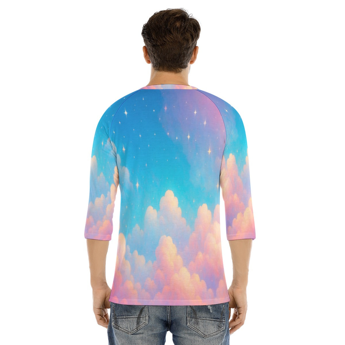 Men's Bracelet Sleeve T-shirt With Button Closure - view 4