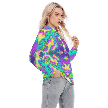 Women's Long Sleeve Blouse With Button Closure