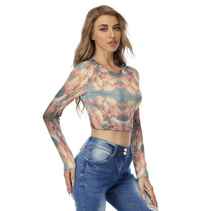 Women's Round Neck Crop Top T-Shirt