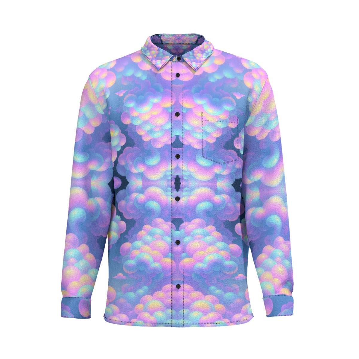 Men's Business Lapel Long Sleeve Shirt With Pocket|110GSM Imitation Flax