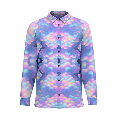 Men's Business Lapel Long Sleeve Shirt With Pocket|110GSM Imitation Flax