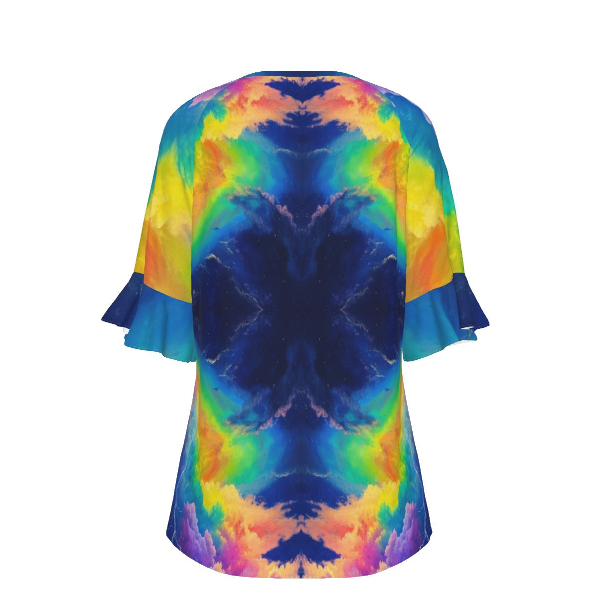 V-neck Women's T-shirt With Bell Sleeve