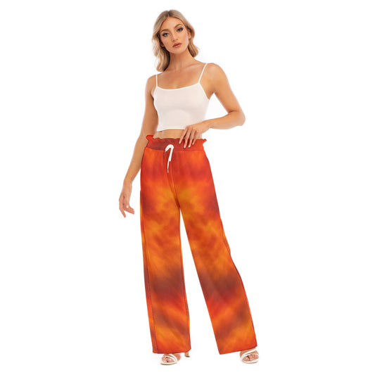 Women's Waist Fungus Edge Wide-leg Pants