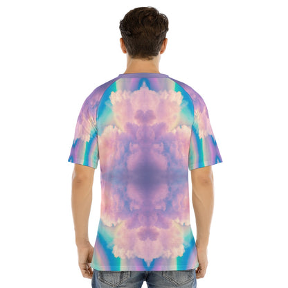 Men's Raglan Sleeve T-shirt With Button Closure