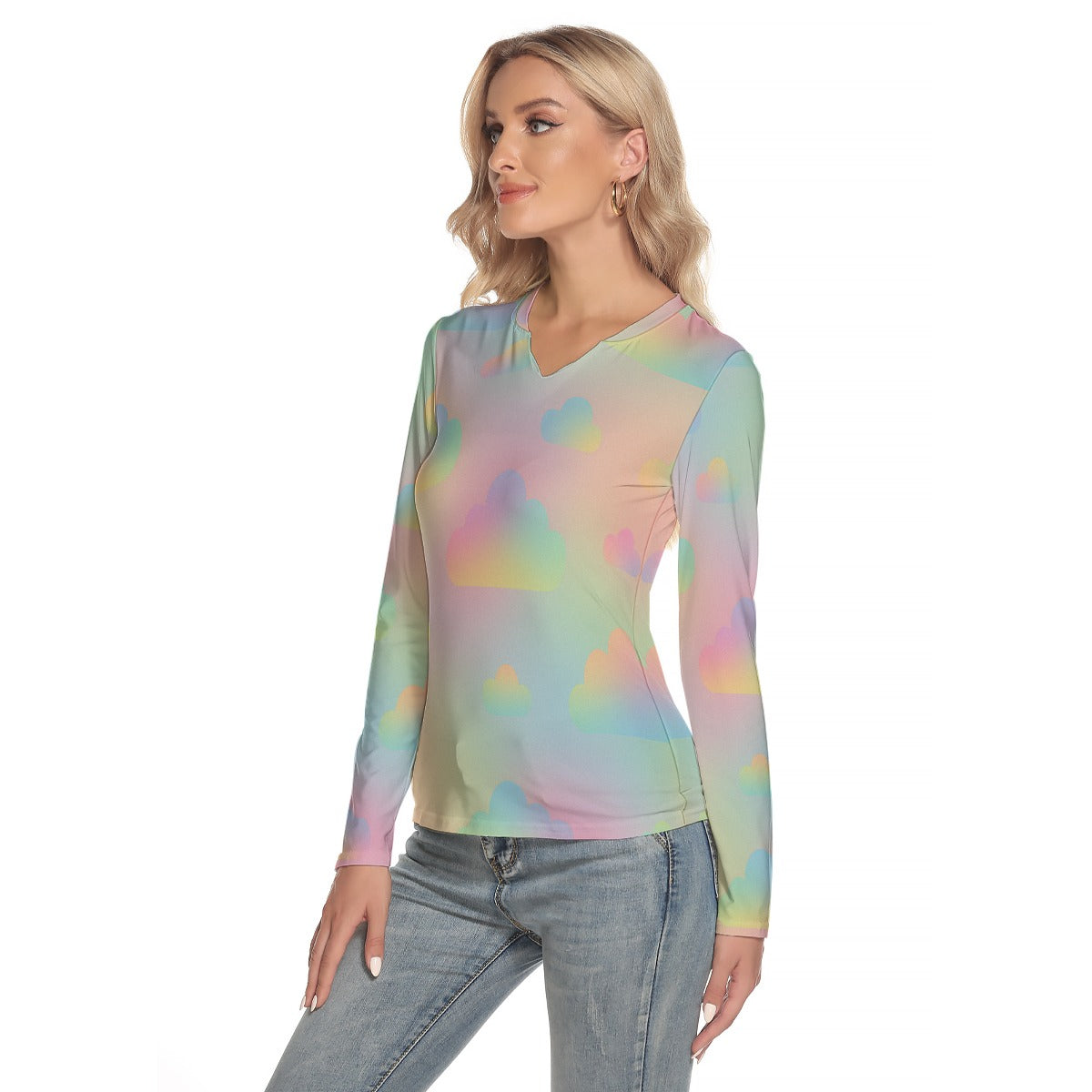 Women's V-Neck Long Sleeves T-Shirt