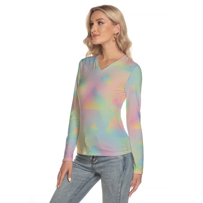 Women's V-Neck Long Sleeves T-Shirt