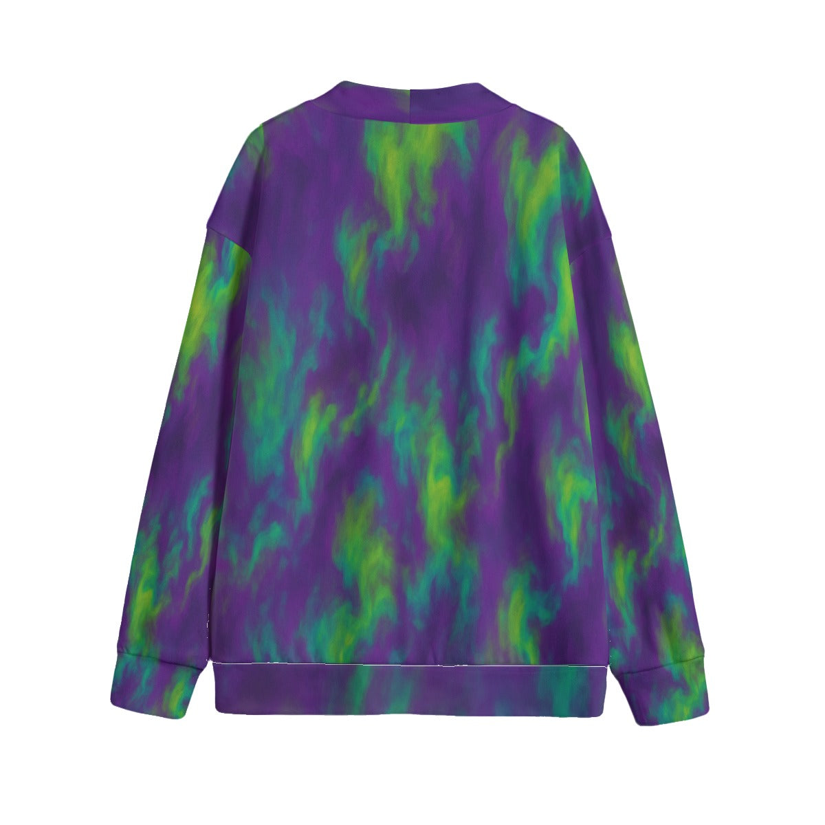 Unisex V-neck Knitted Fleece Cardigan With Button Closure